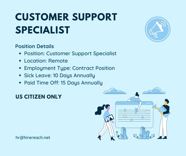 Customer Support Specialist (Remote) – $4,000 Monthly | Reach Capital Secure Solutions