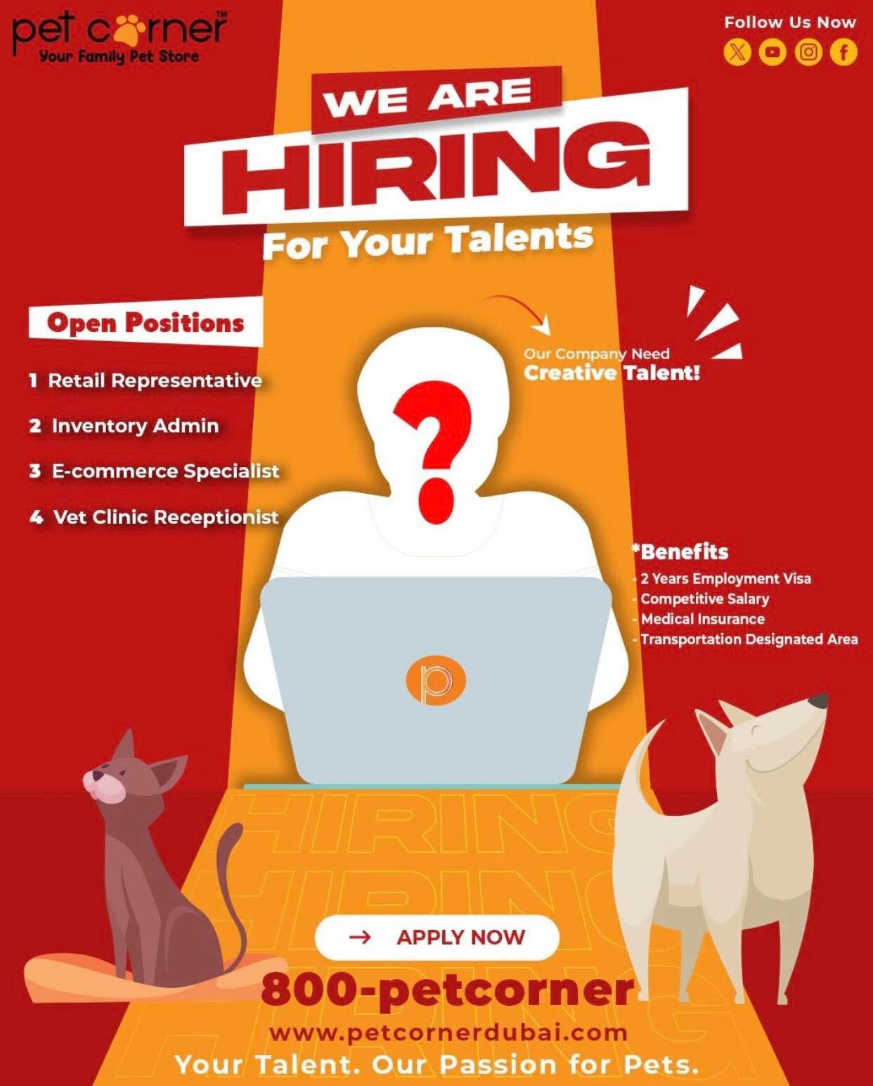 Pet Corner Dubai Is Hiring | Retail, Inventory, E-commerce & Vet Clinic Jobs
